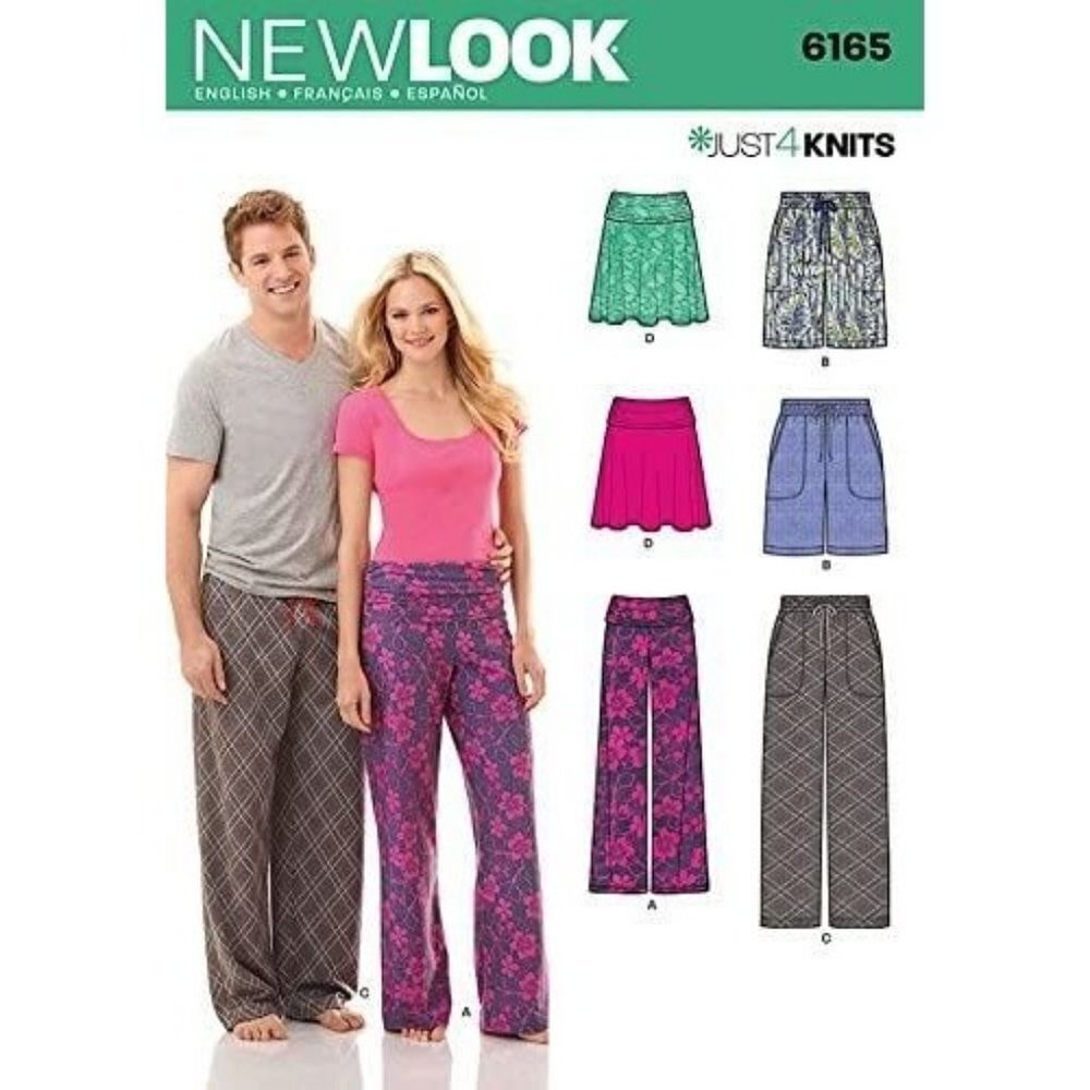New Look Sewing Pattern 6165‎ Pants Skirt Adult Unisex Size 8-18